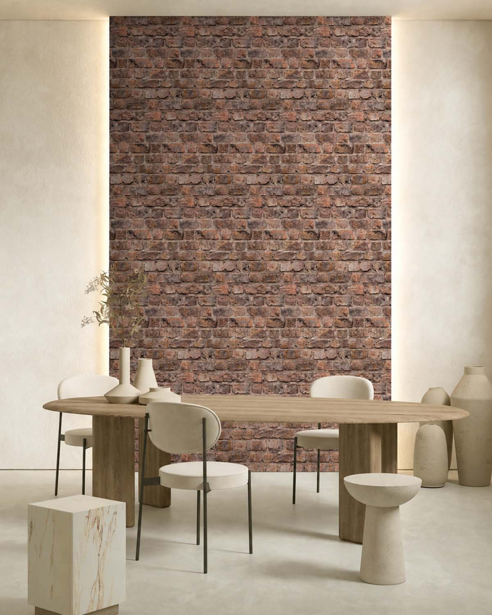 Indian Reed Rustic Faux Brick Residential Mural RM9326