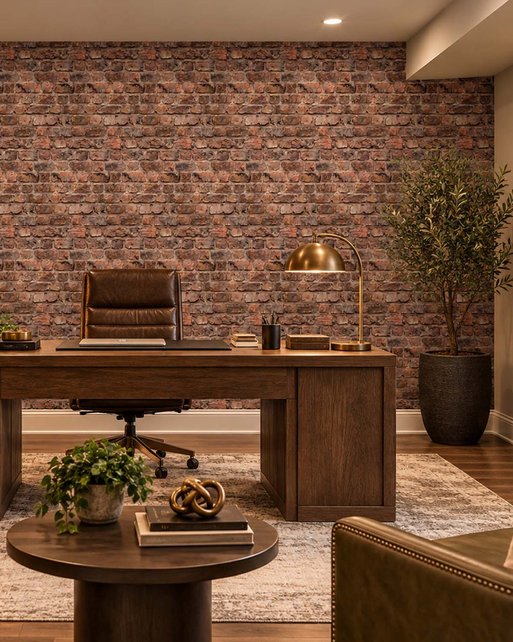 Indian Reed Rustic Faux Brick Residential Mural RM9326