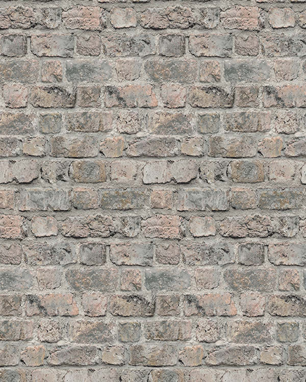 Foggy Grey Rustic Faux Brick Residential Mural RM9328