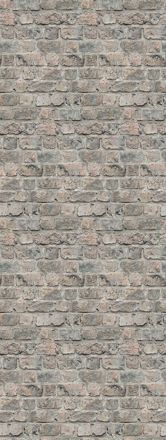 Foggy Grey Rustic Faux Brick Residential Mural RM9328