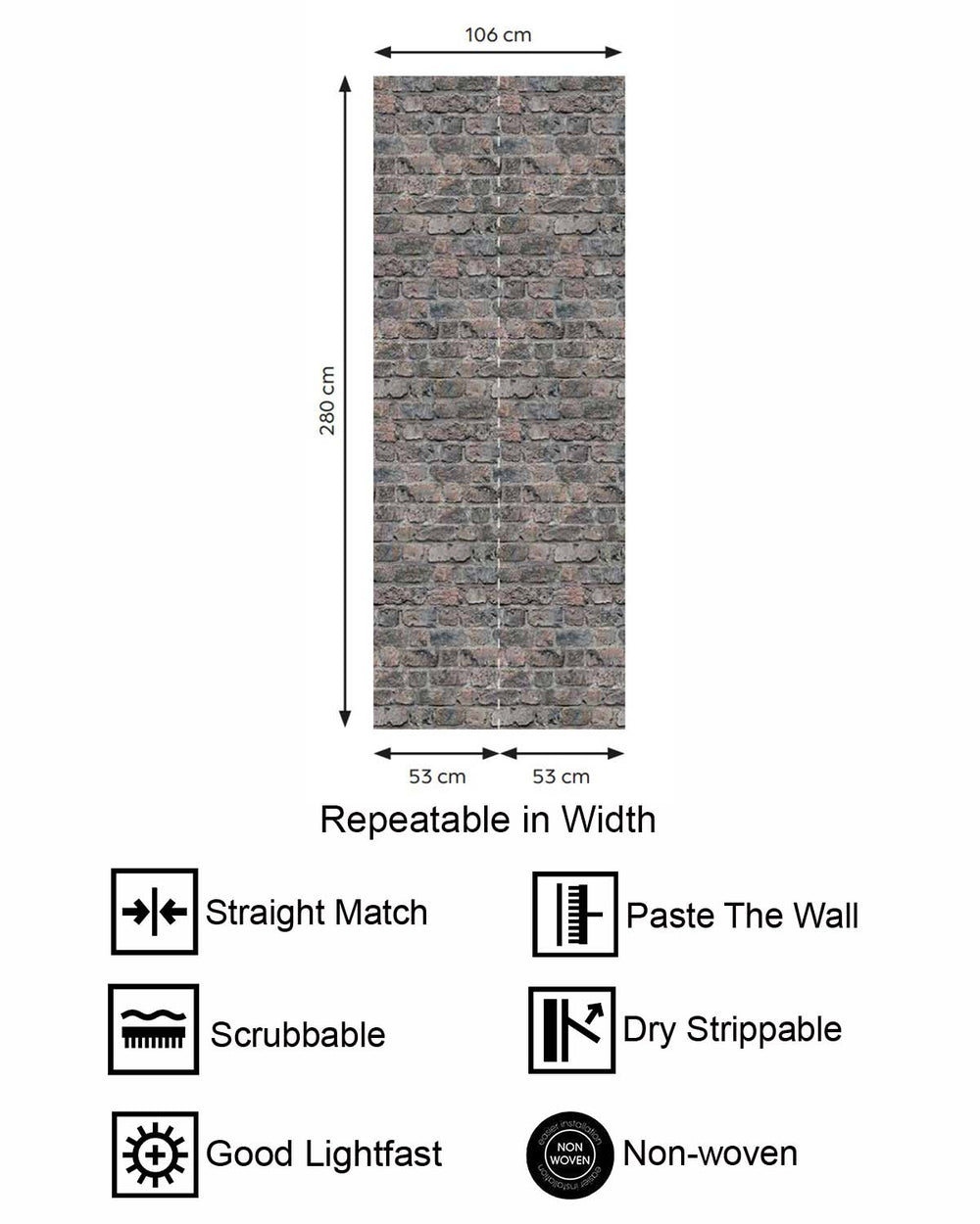 Capri Isle Rustic Faux Brick Residential Mural RM9329