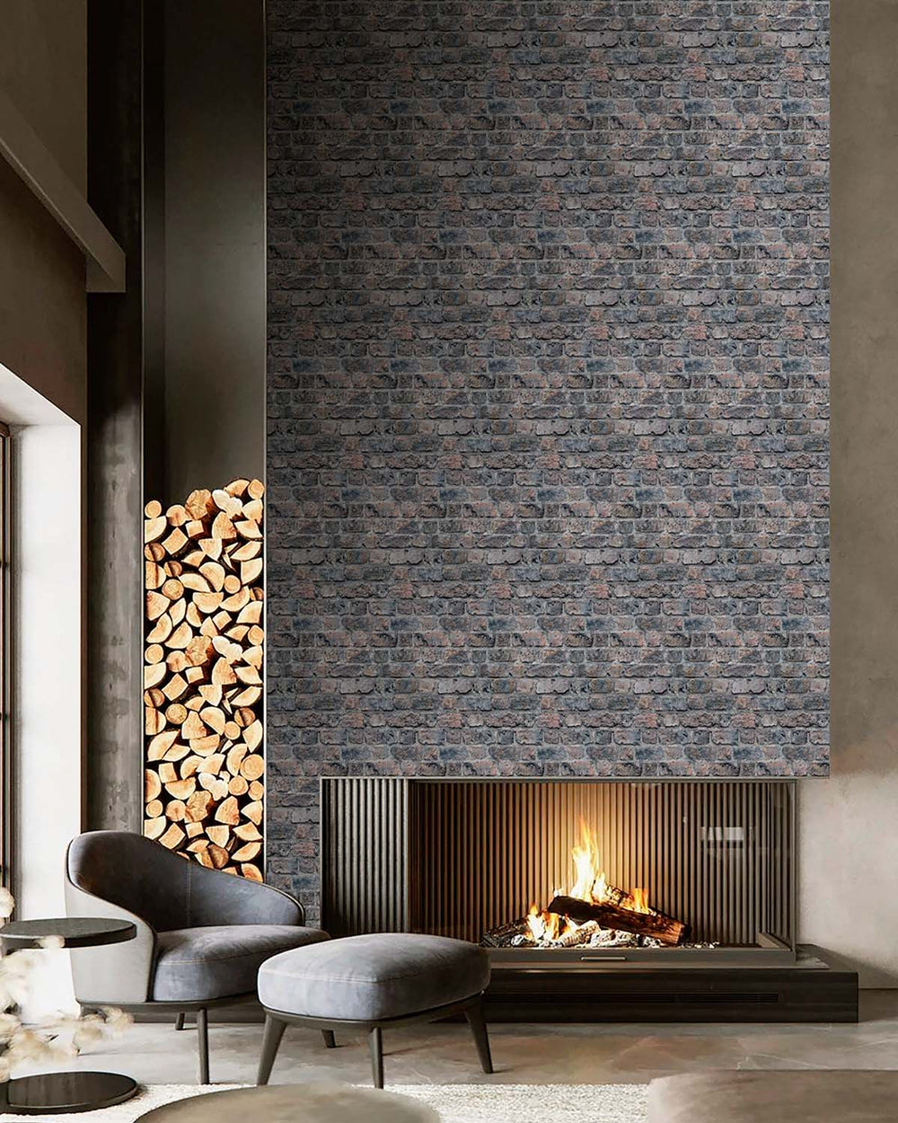 Capri Isle Rustic Faux Brick Residential Mural RM9329