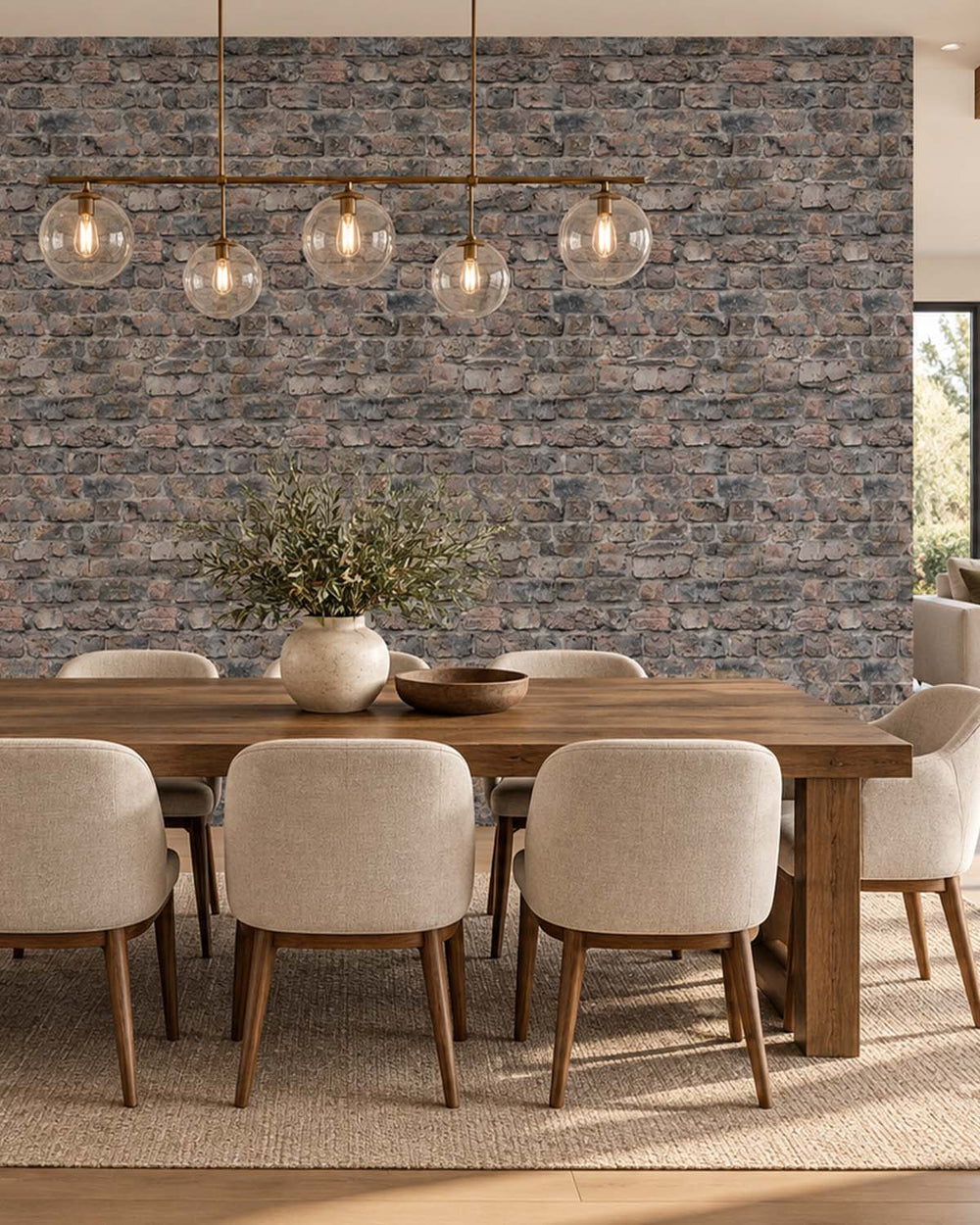 Capri Isle Rustic Faux Brick Residential Mural RM9329