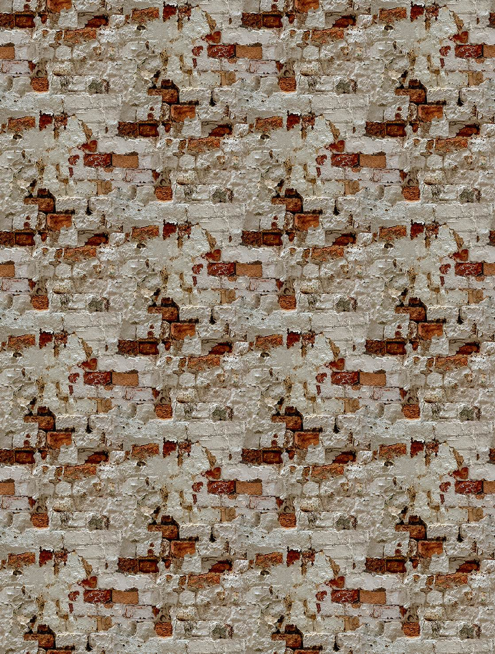 Stone Grey Distressed Exposed Brick Residential Mural RM9330