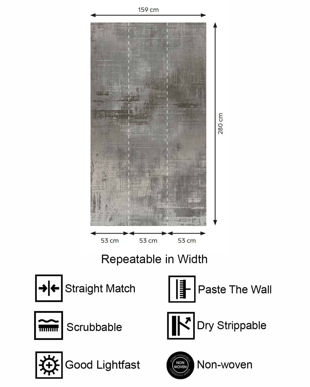 Grey Porcelain Faux Distressed Concrete Residential Mural RM9332