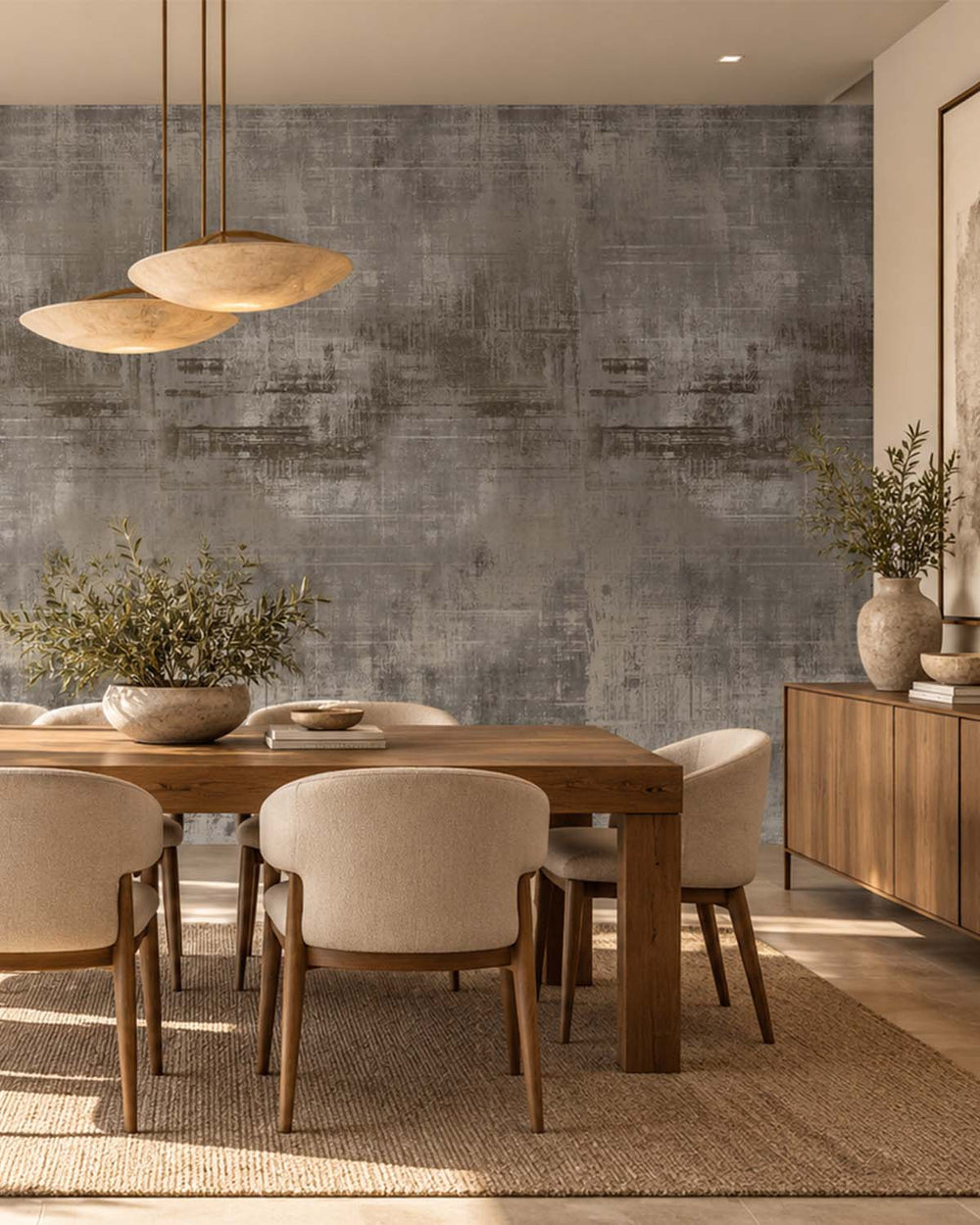Grey Porcelain Faux Distressed Concrete Residential Mural RM9332
