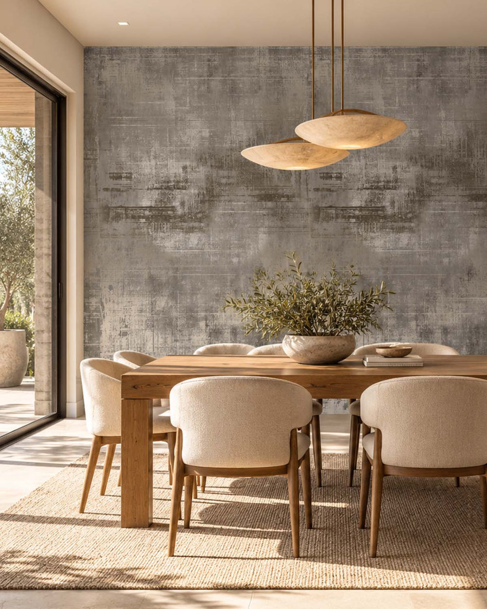 Grey Porcelain Faux Distressed Concrete Residential Mural RM9332