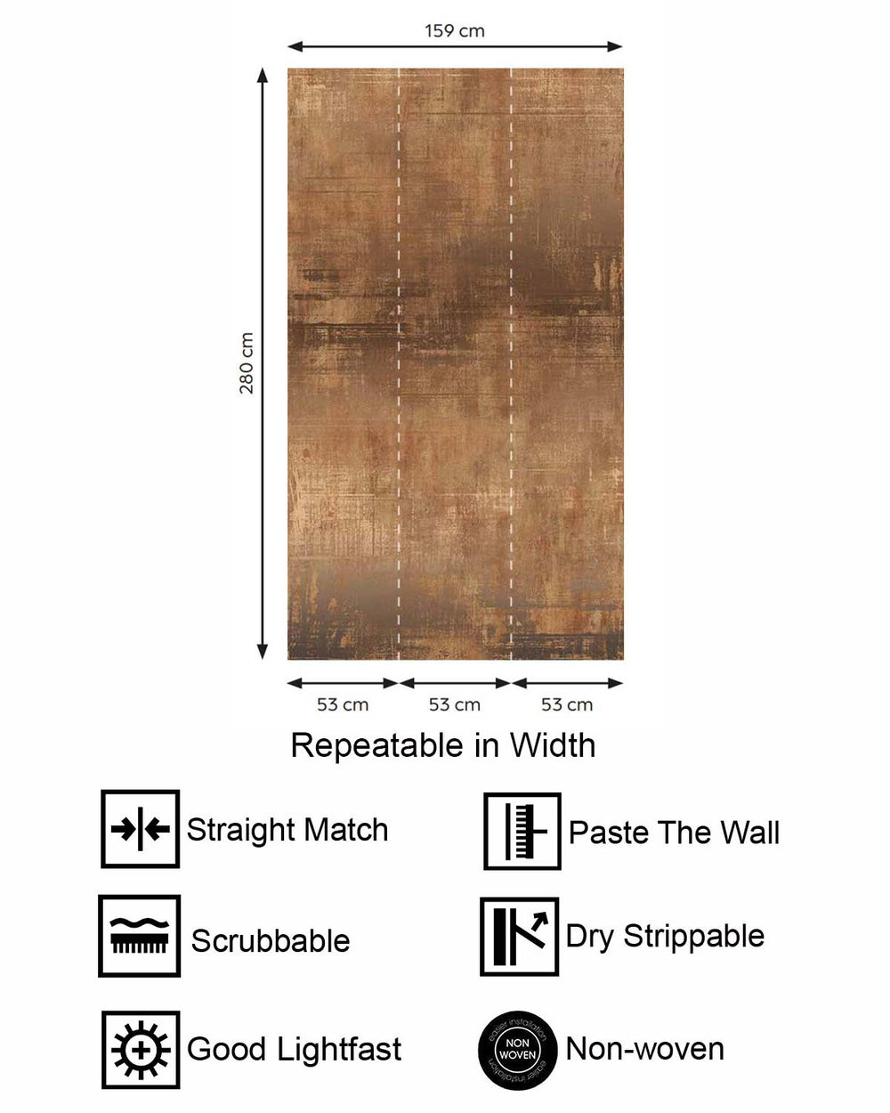 Balthasar Gold Faux Distressed Concrete Residential Mural RM9333