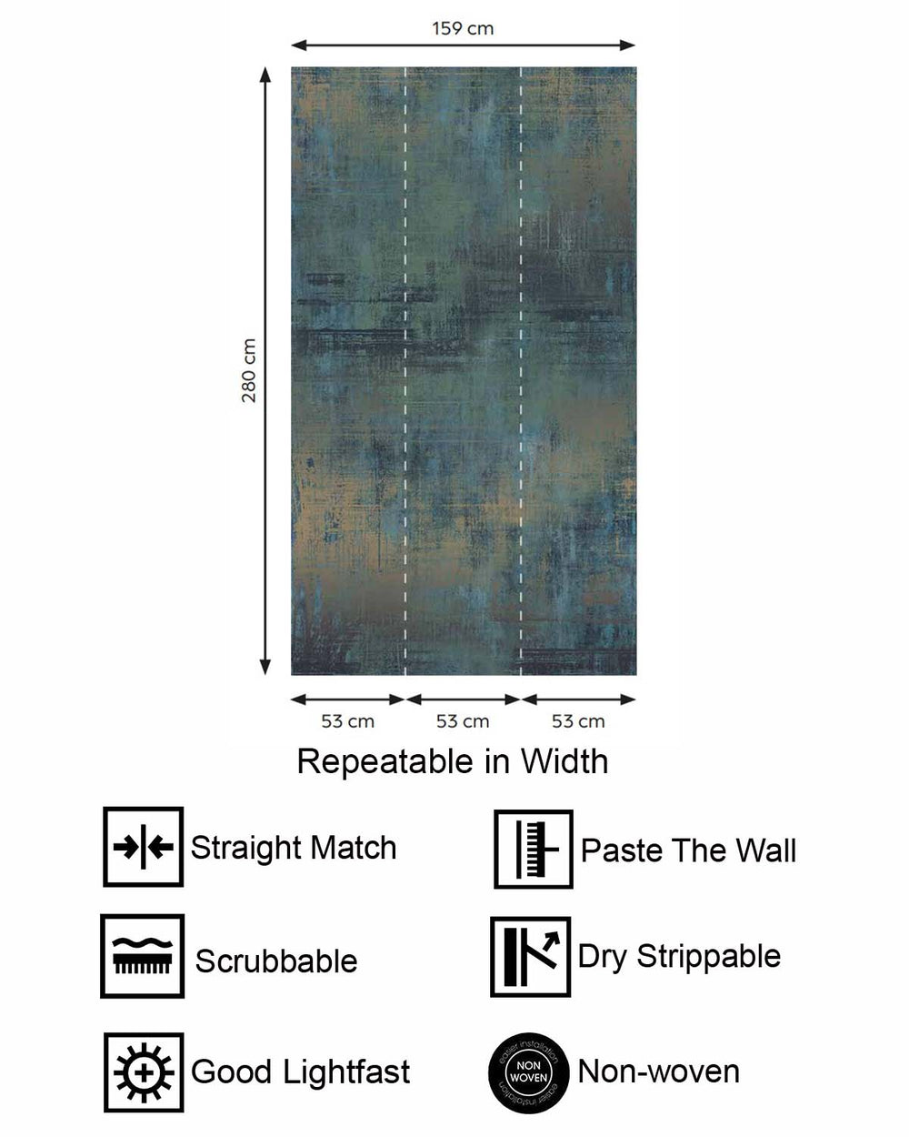 Celtic Rush Faux Distressed Concrete Residential Mural RM9335