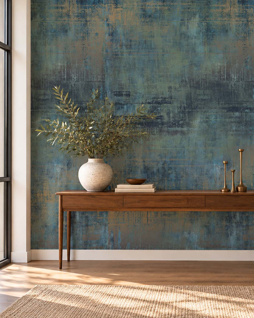 Celtic Rush Faux Distressed Concrete Residential Mural RM9335