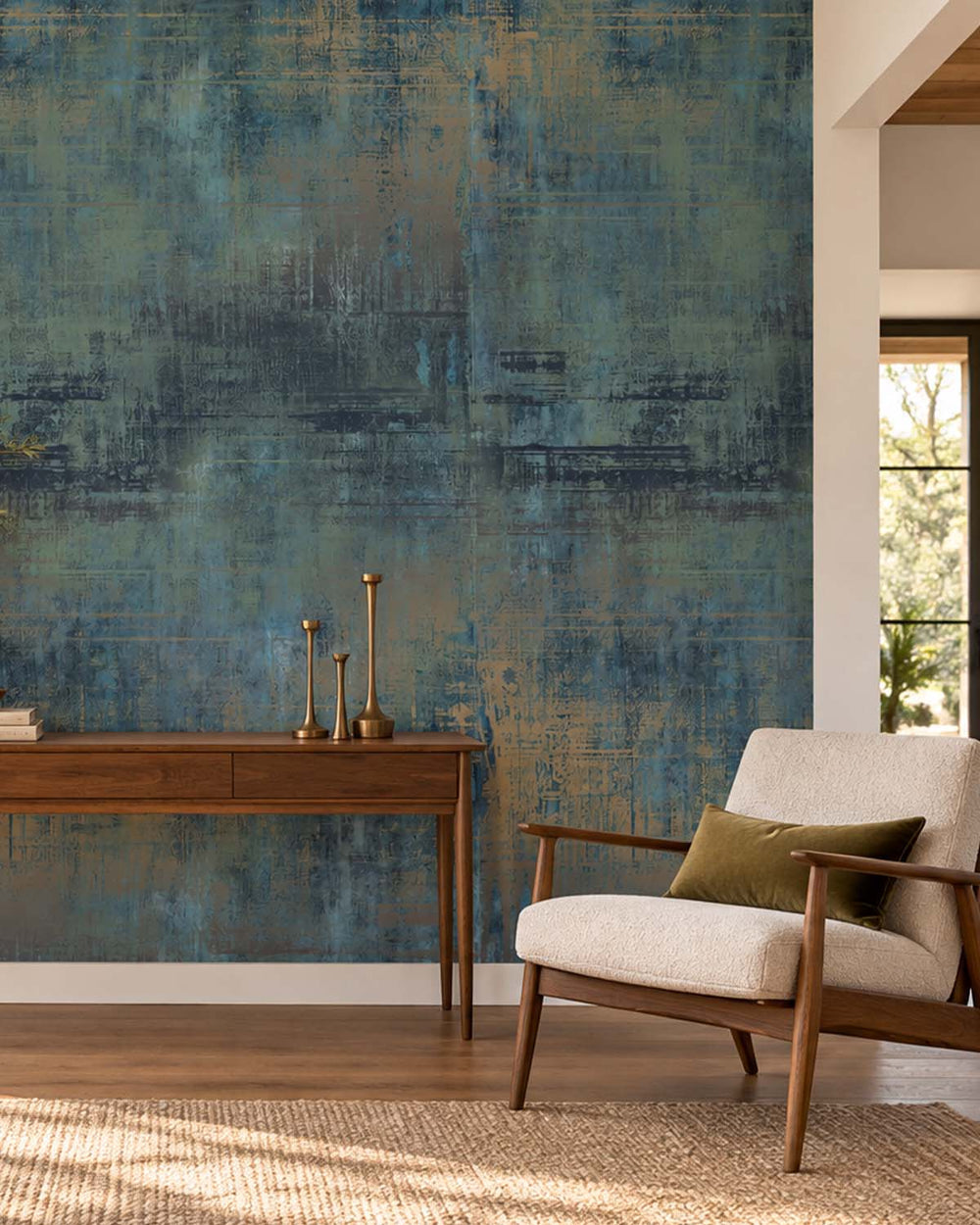 Celtic Rush Faux Distressed Concrete Residential Mural RM9335