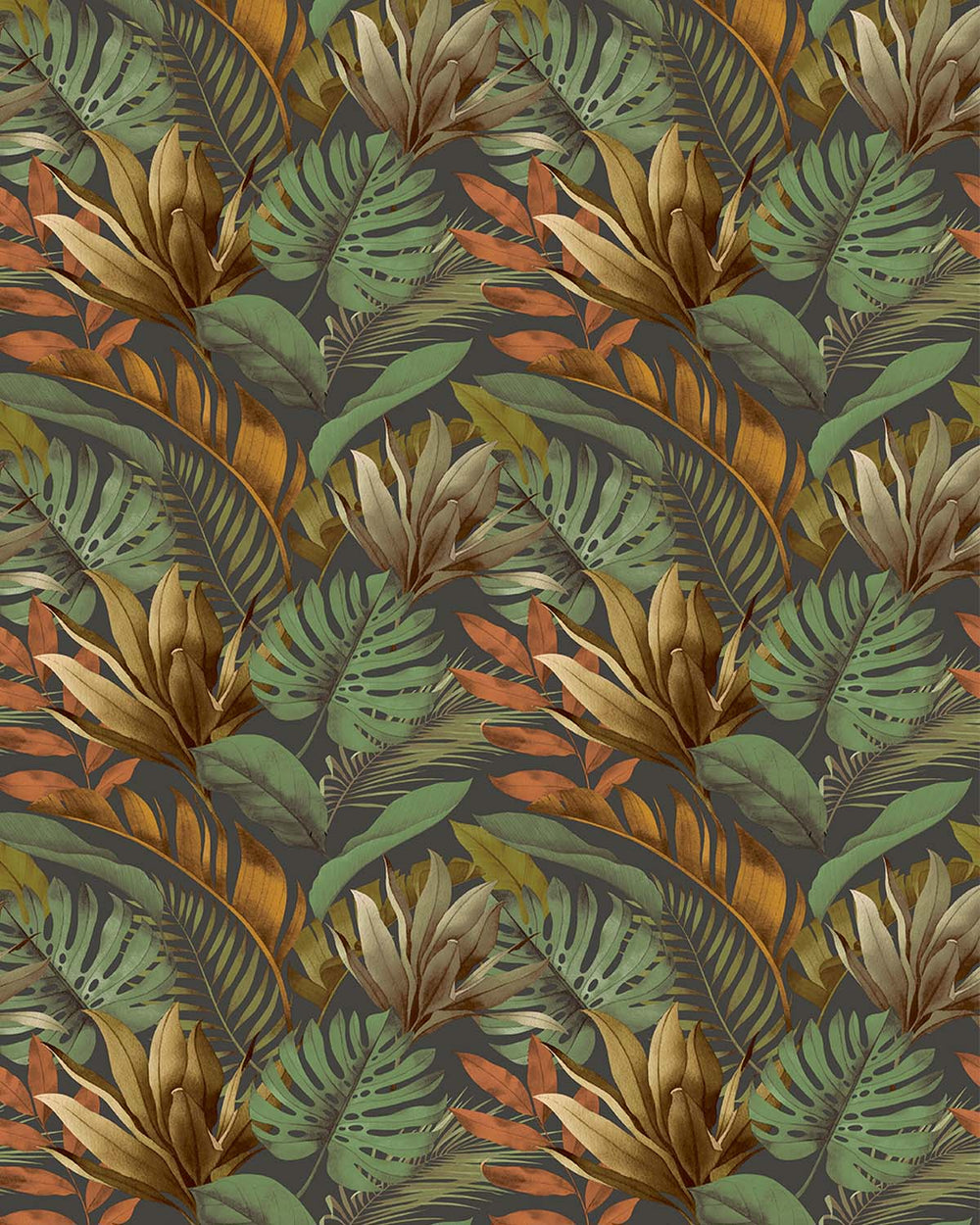 Thicket Tropical Monstera & Banana Leaf  Residential Mural RM9336