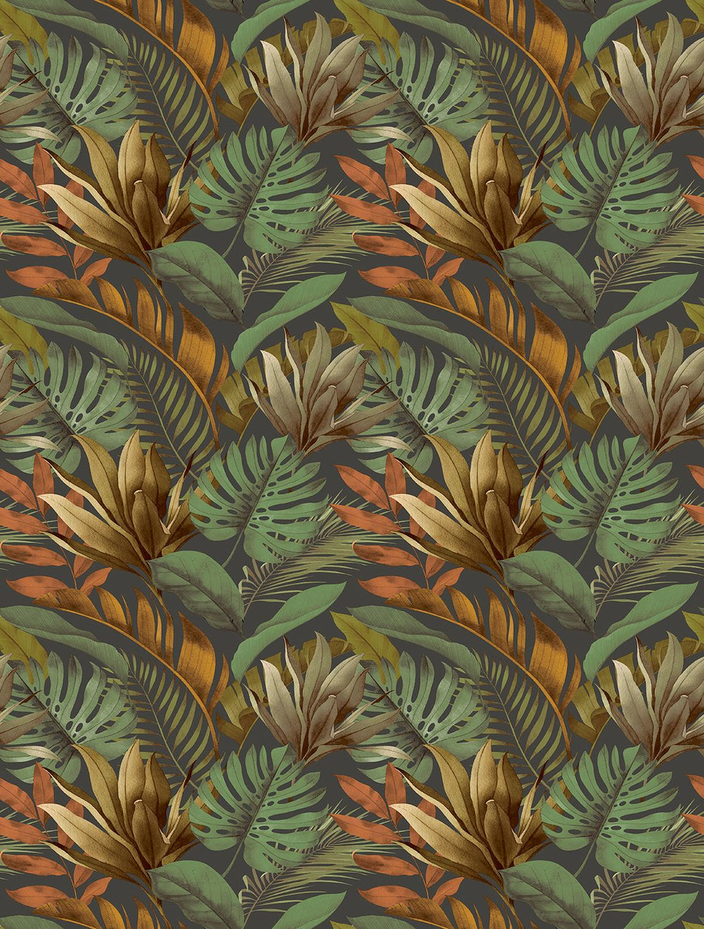 Thicket Tropical Monstera & Banana Leaf  Residential Mural RM9336