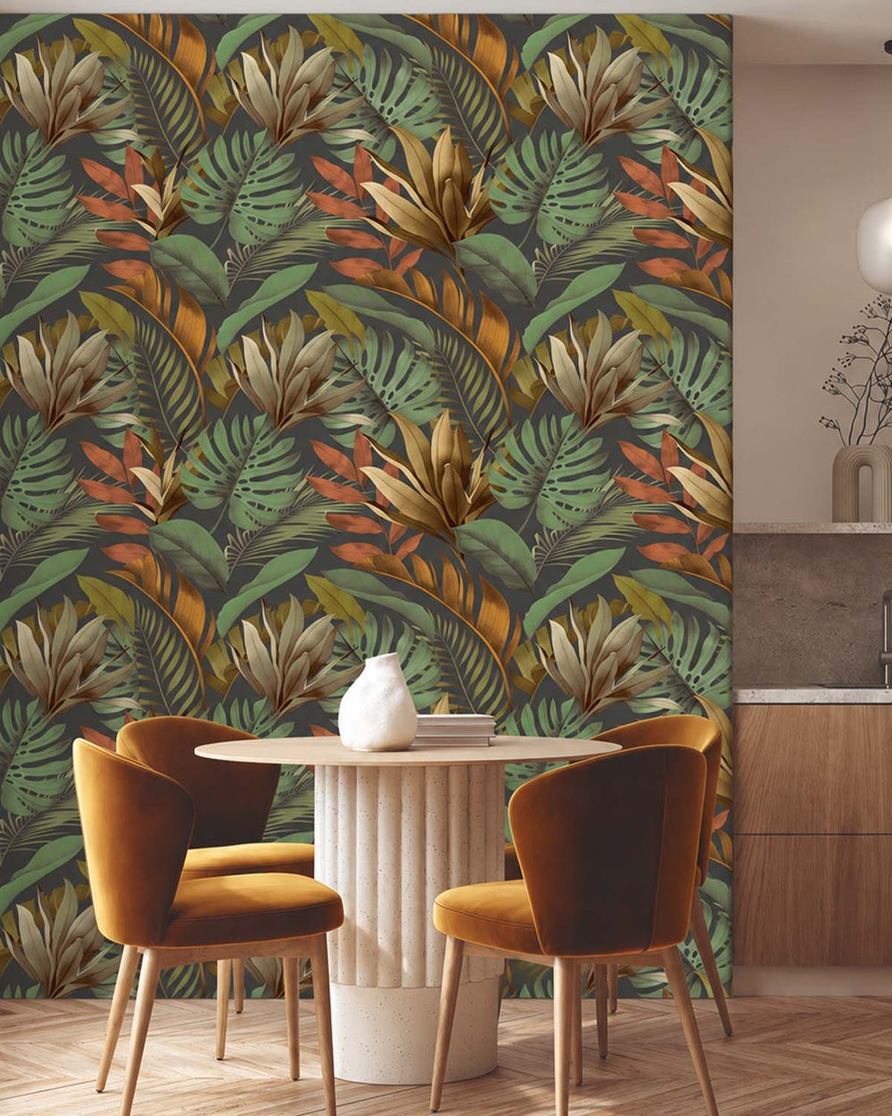 Thicket Tropical Monstera & Banana Leaf  Residential Mural RM9336