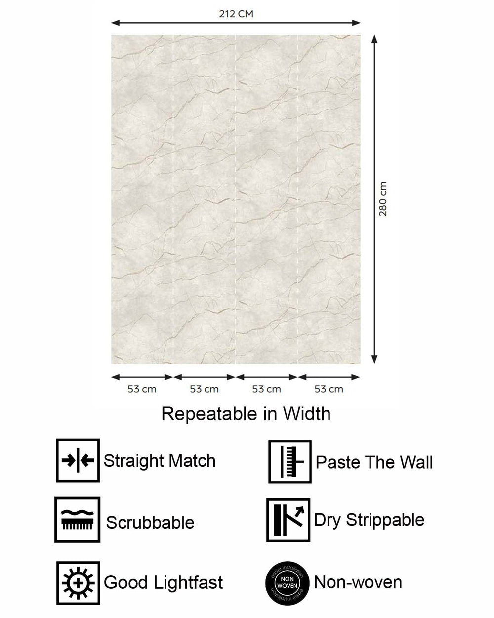 Bauhaus Tan Faux Marble Accent Residential Mural RM9340