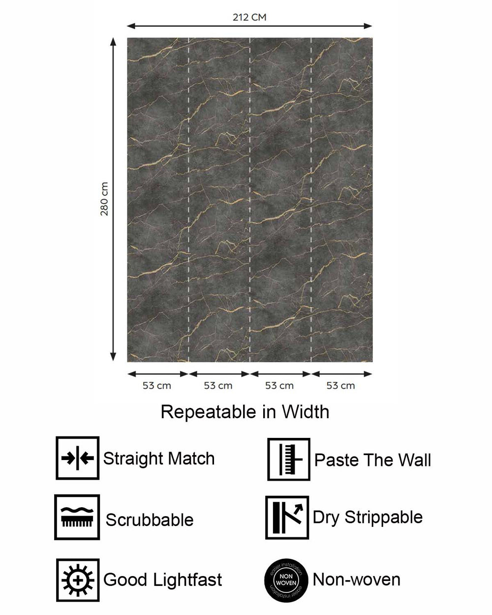 Merlin Gray Faux Marble Accent Residential Mural RM9341