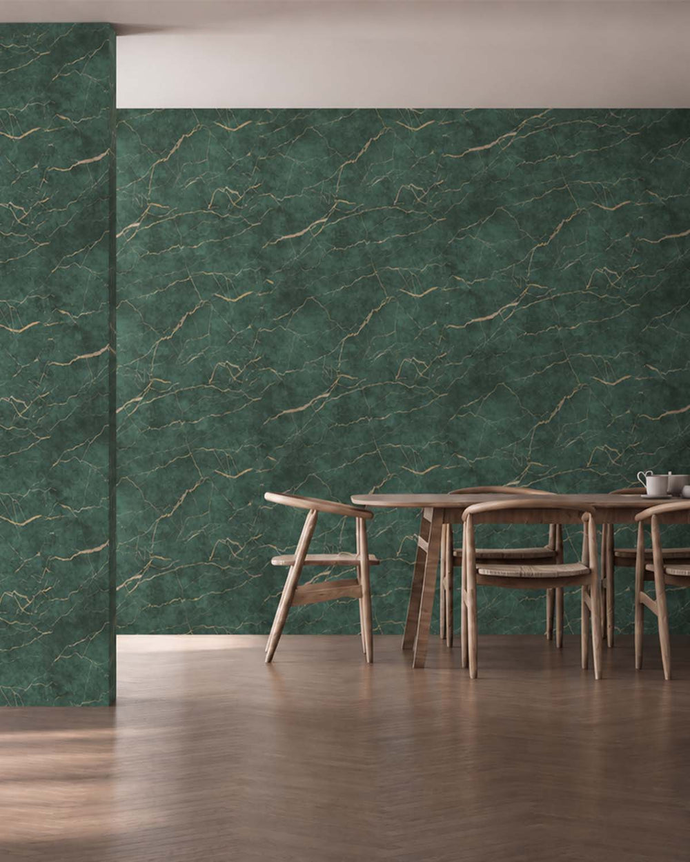 Mineral Green Faux Marble Accent Residential Mural RM9343