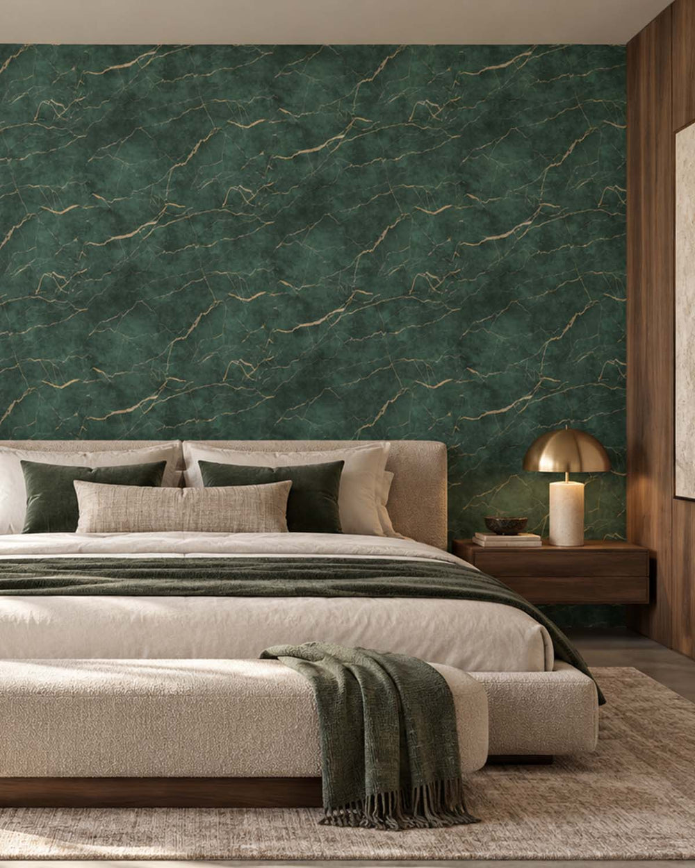 Mineral Green Faux Marble Accent Residential Mural RM9343