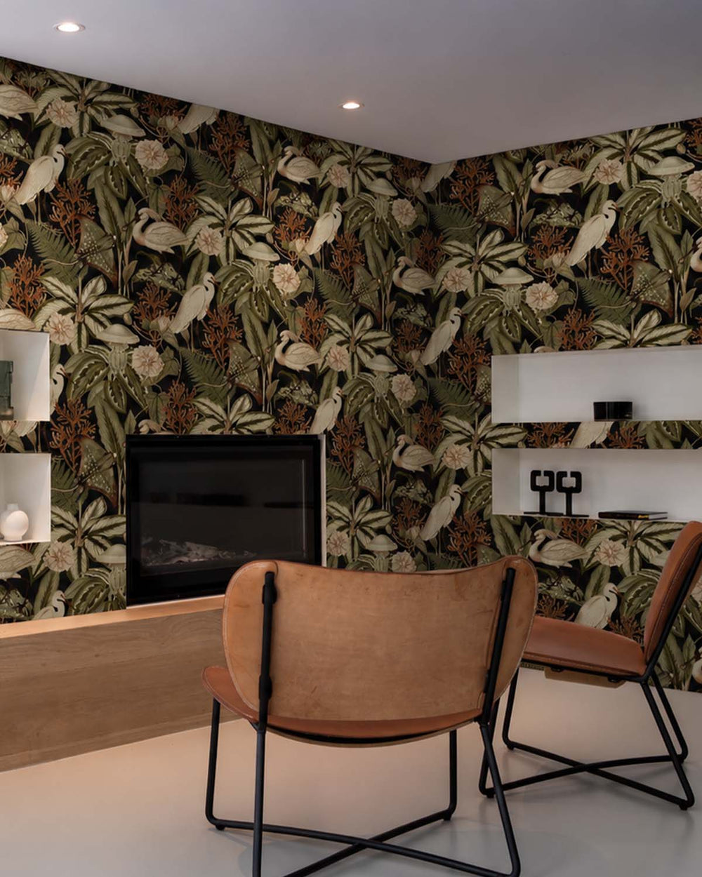 Army Green Exotic Menagerie Nocturne Residential Mural RM9344