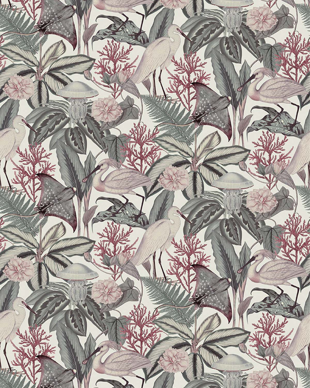 Deco Rose Exotic Menagerie Nocturne Residential Mural RM9347