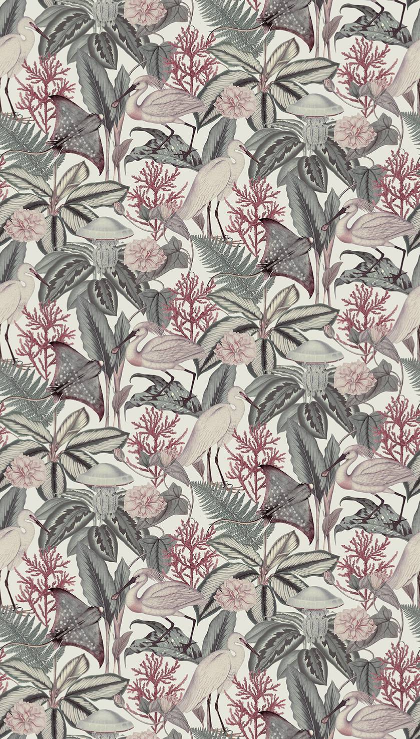 Deco Rose Exotic Menagerie Nocturne Residential Mural RM9347
