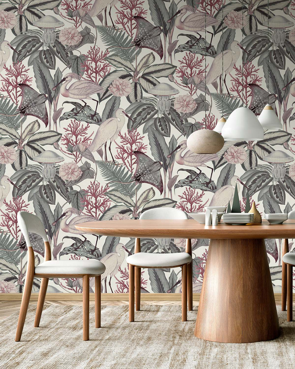 Deco Rose Exotic Menagerie Nocturne Residential Mural RM9347