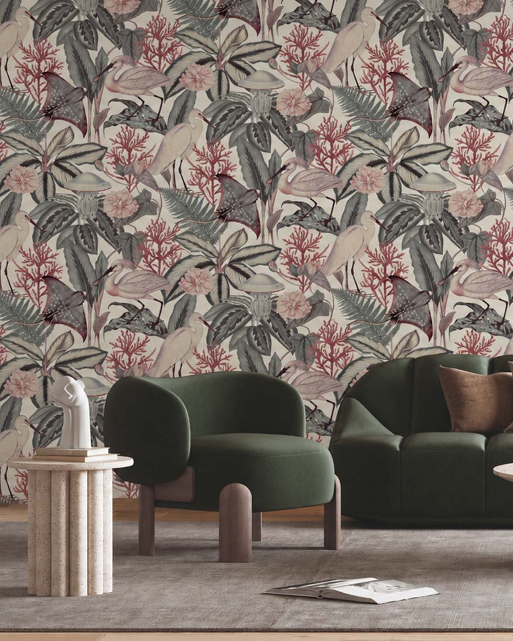 Deco Rose Exotic Menagerie Nocturne Residential Mural RM9347