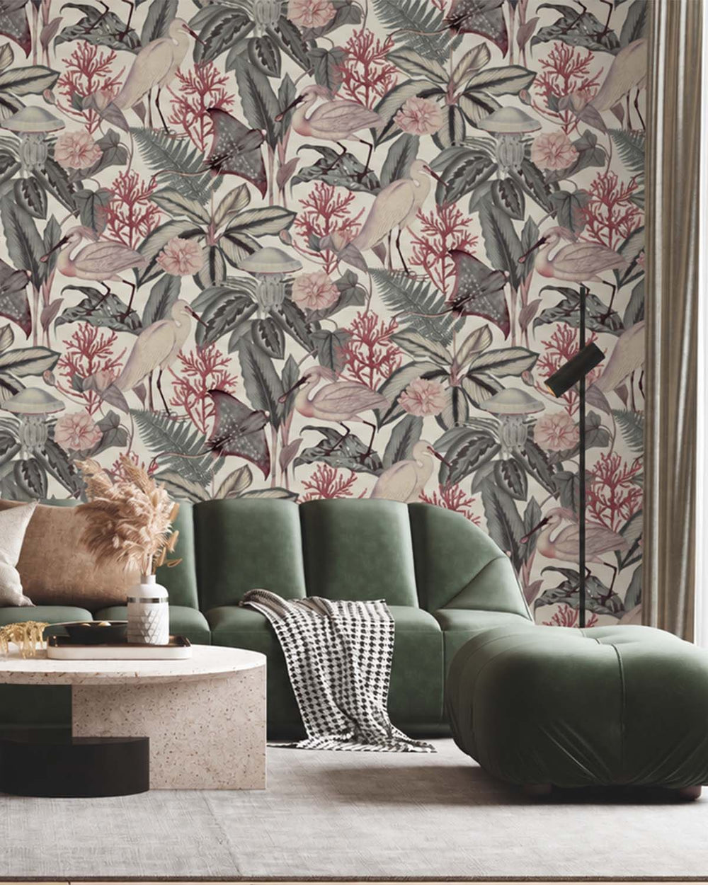 Deco Rose Exotic Menagerie Nocturne Residential Mural RM9347