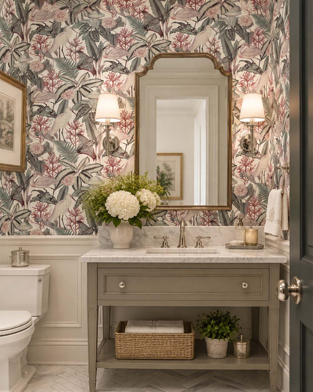 Deco Rose Exotic Menagerie Nocturne Residential Mural RM9347