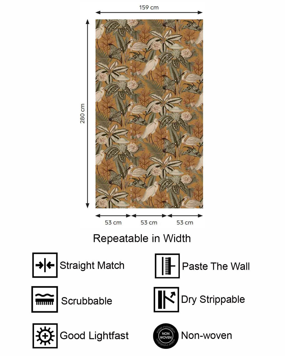 Cool Copper Exotic Menagerie Nocturne Residential Mural RM9348