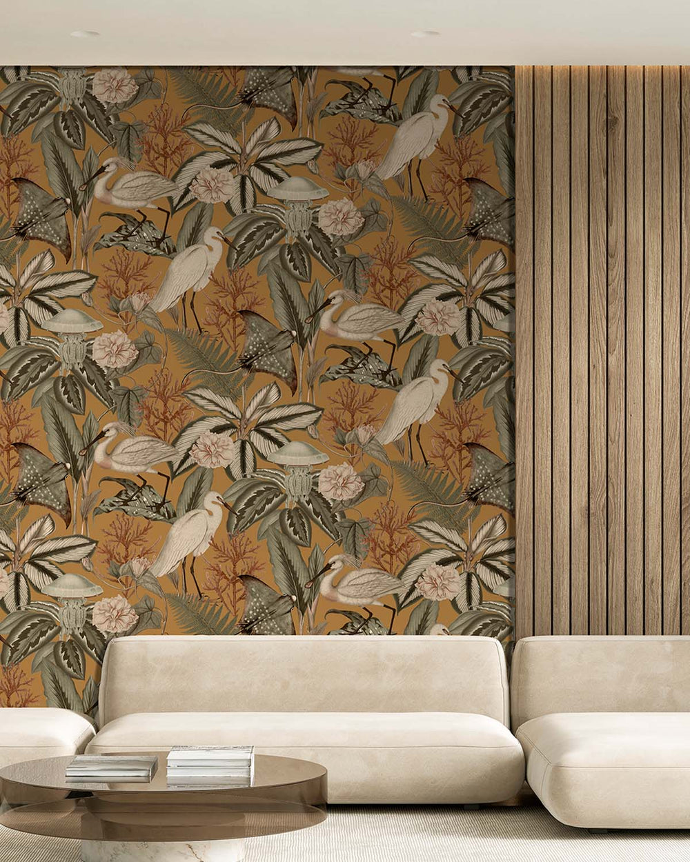 Cool Copper Exotic Menagerie Nocturne Residential Mural RM9348