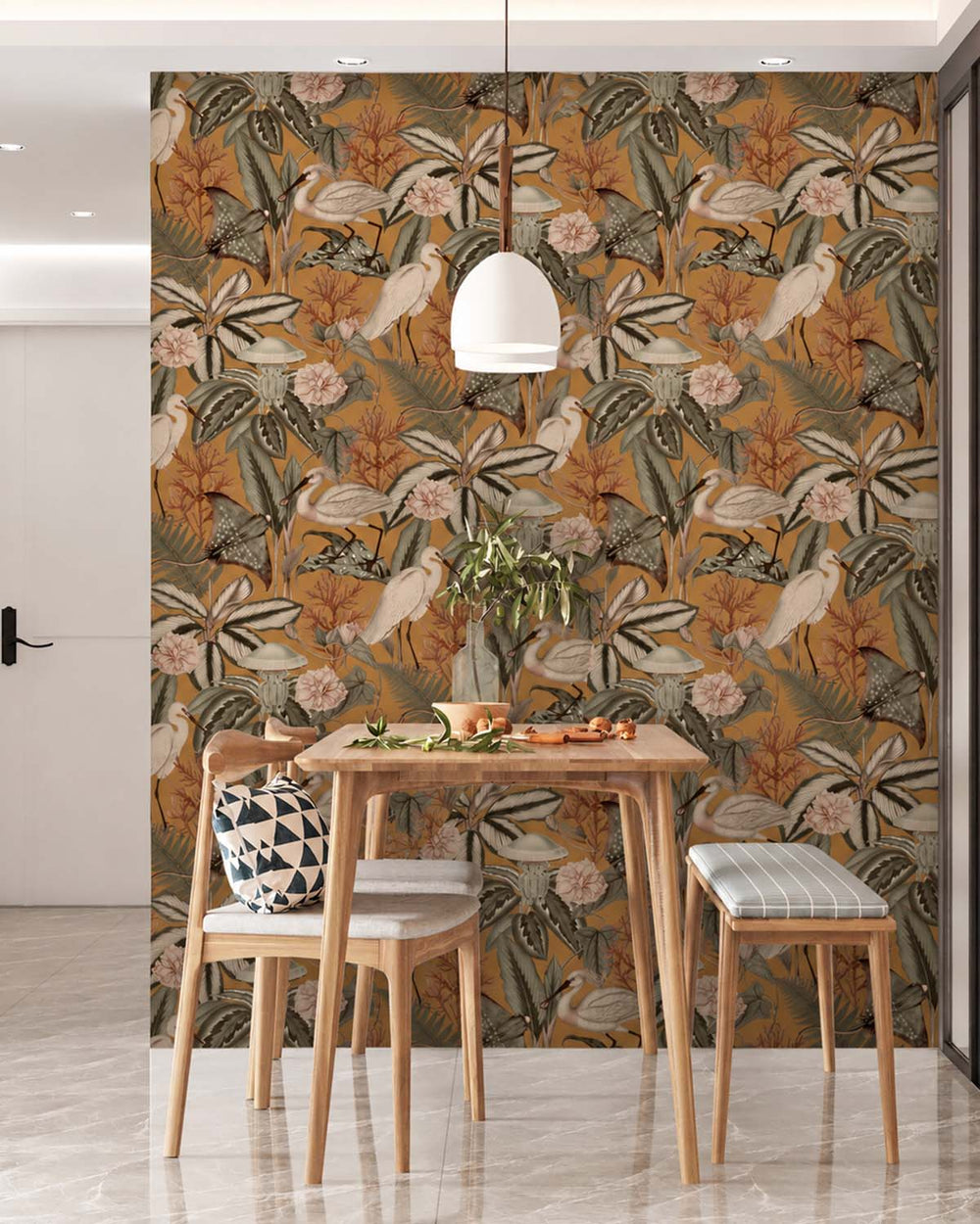 Cool Copper Exotic Menagerie Nocturne Residential Mural RM9348