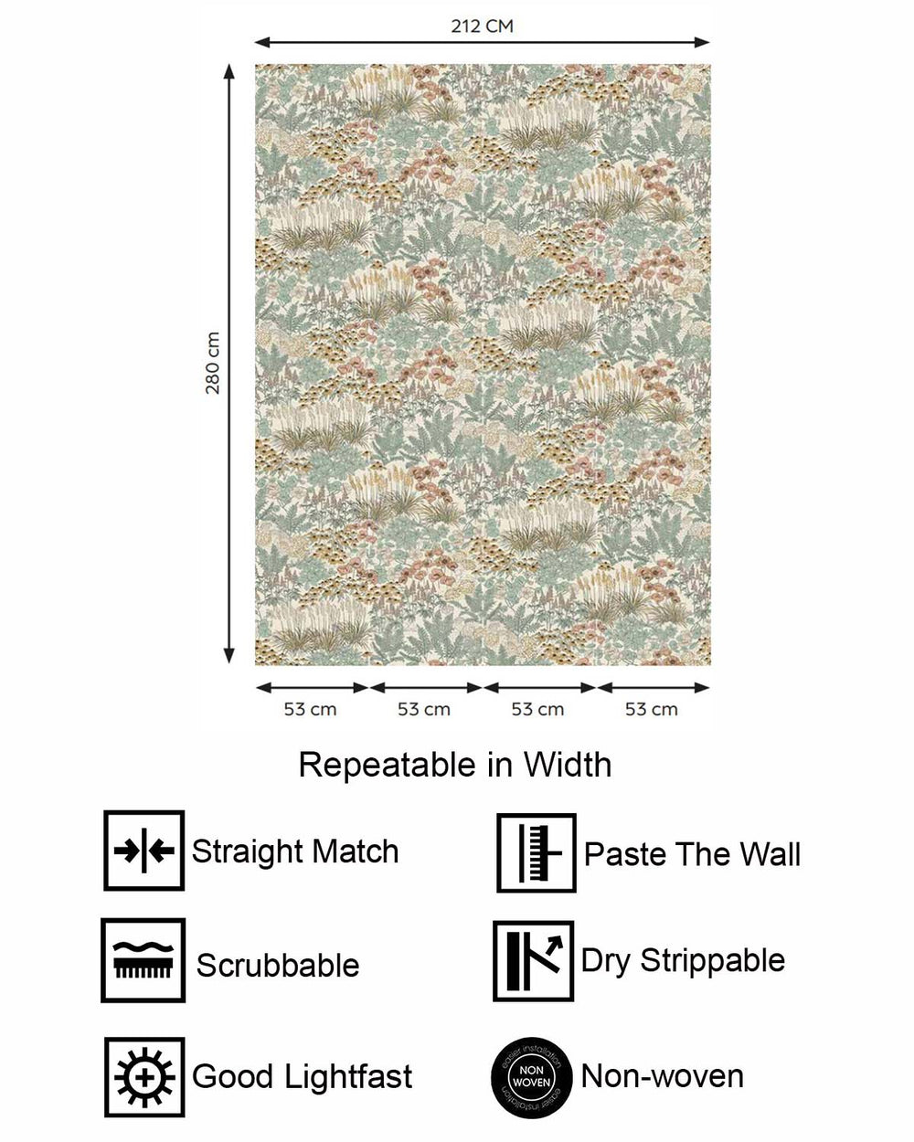 Fresh Thyme Wildflower Meadow Botanical  Residential Mural RM9350
