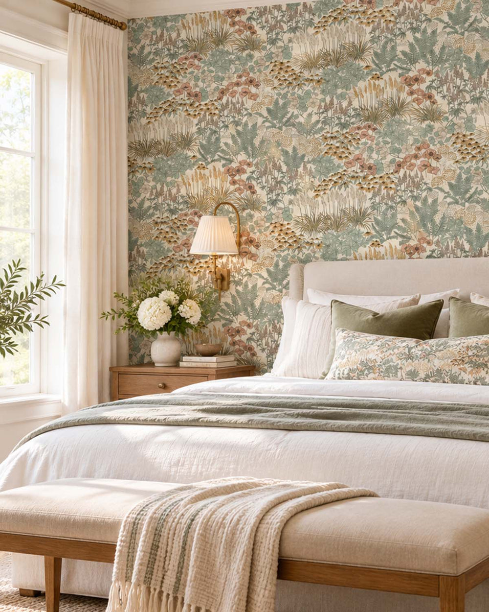 Fresh Thyme Wildflower Meadow Botanical  Residential Mural RM9350