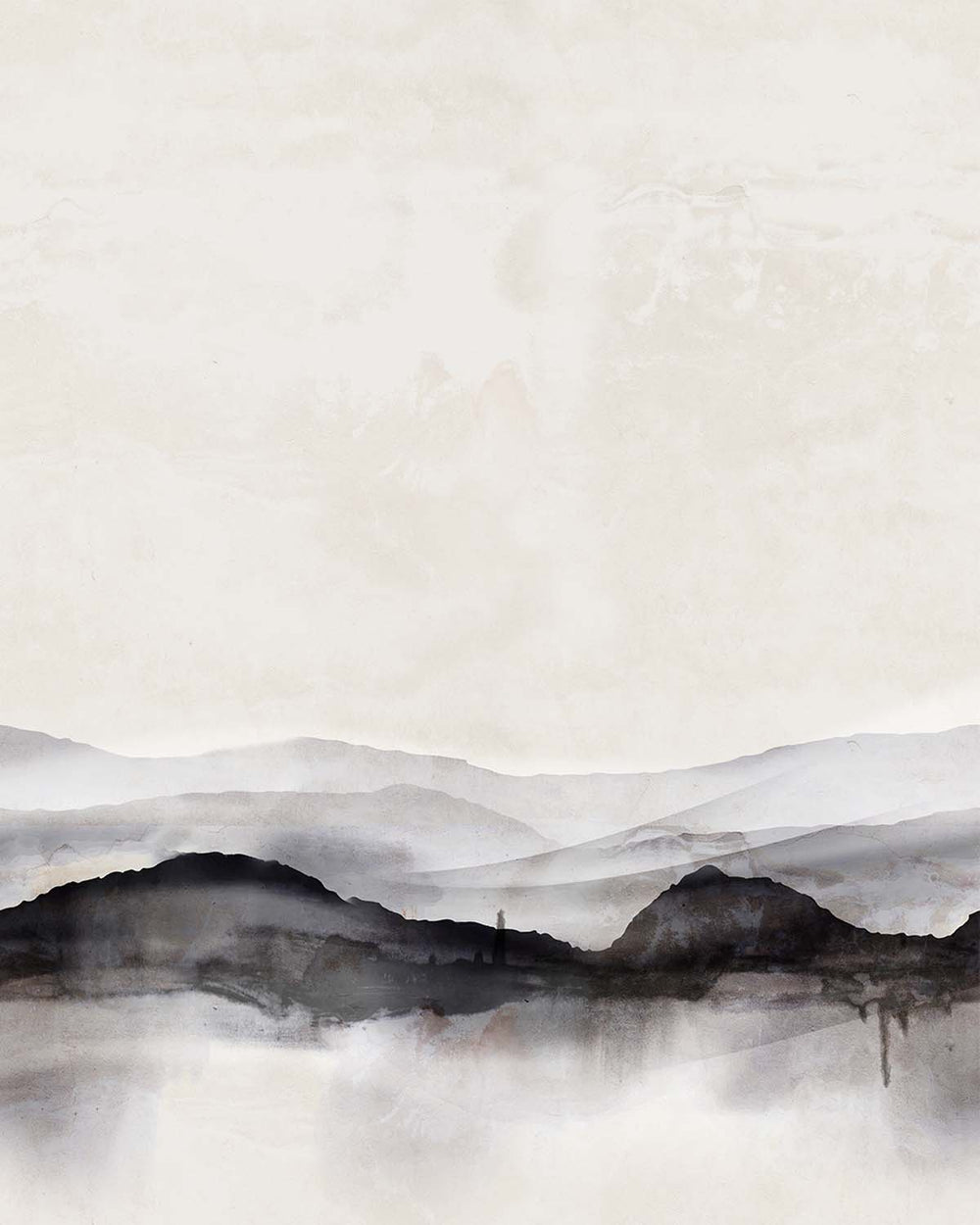 Sauvignon Misty Watercolor Mountains  Wallpaper Panels RM9352