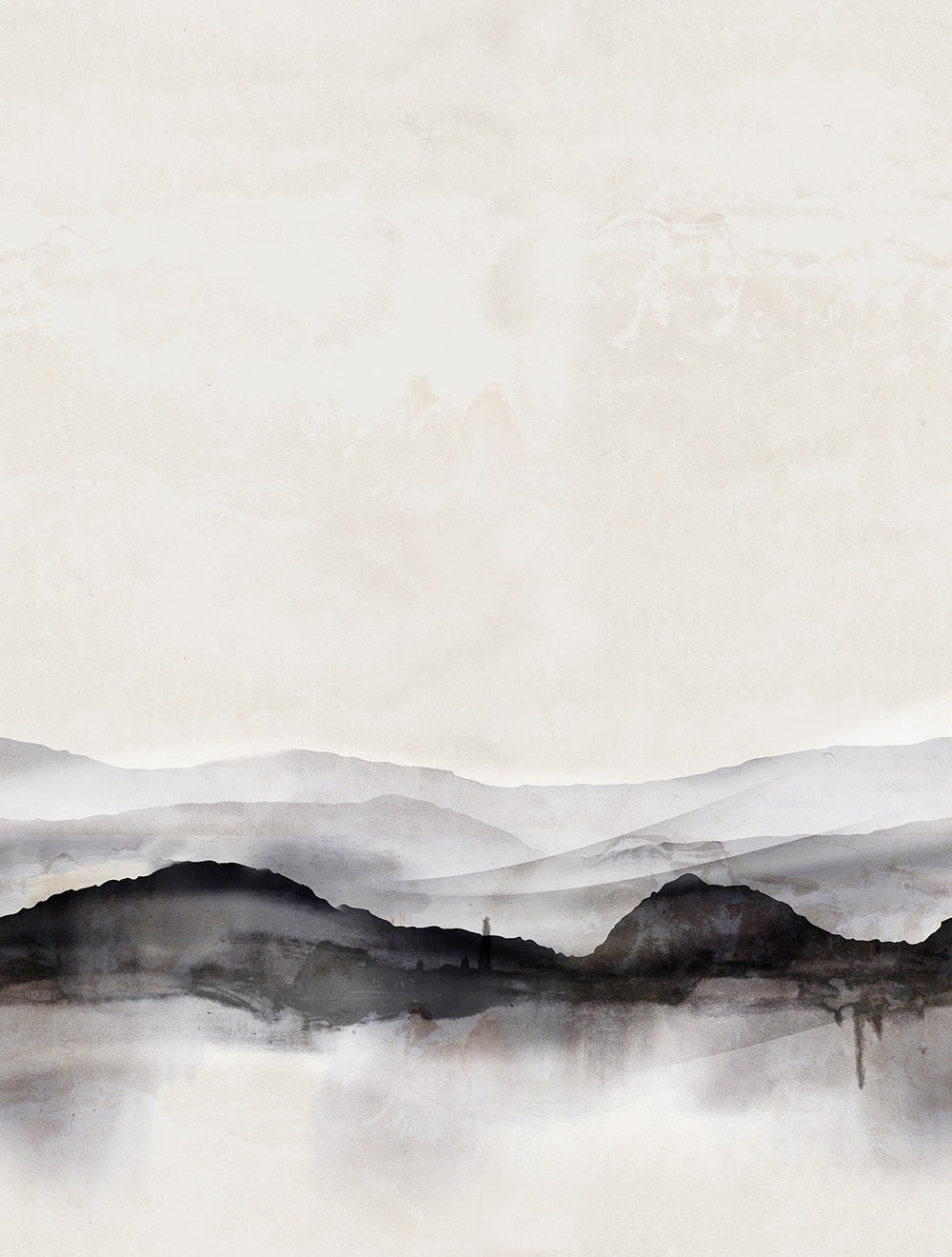 Sauvignon Misty Watercolor Mountains  Wallpaper Panels RM9352