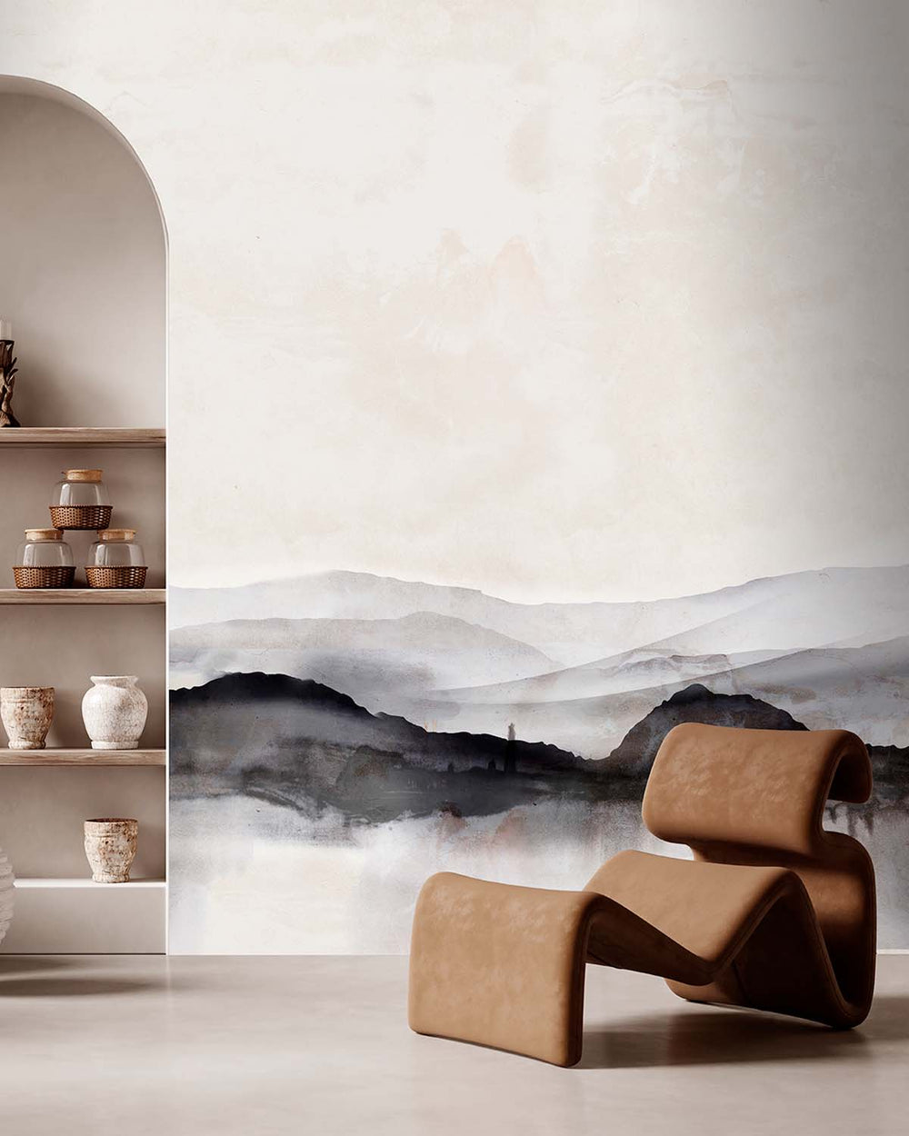 Sauvignon Misty Watercolor Mountains  Wallpaper Panels RM9352