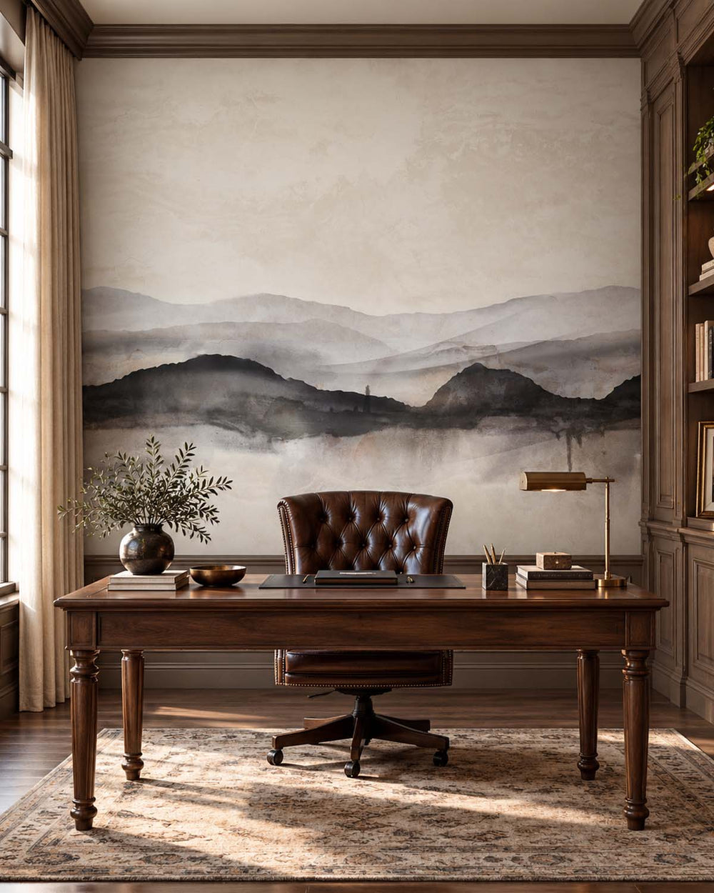 Sauvignon Misty Watercolor Mountains  Wallpaper Panels RM9352