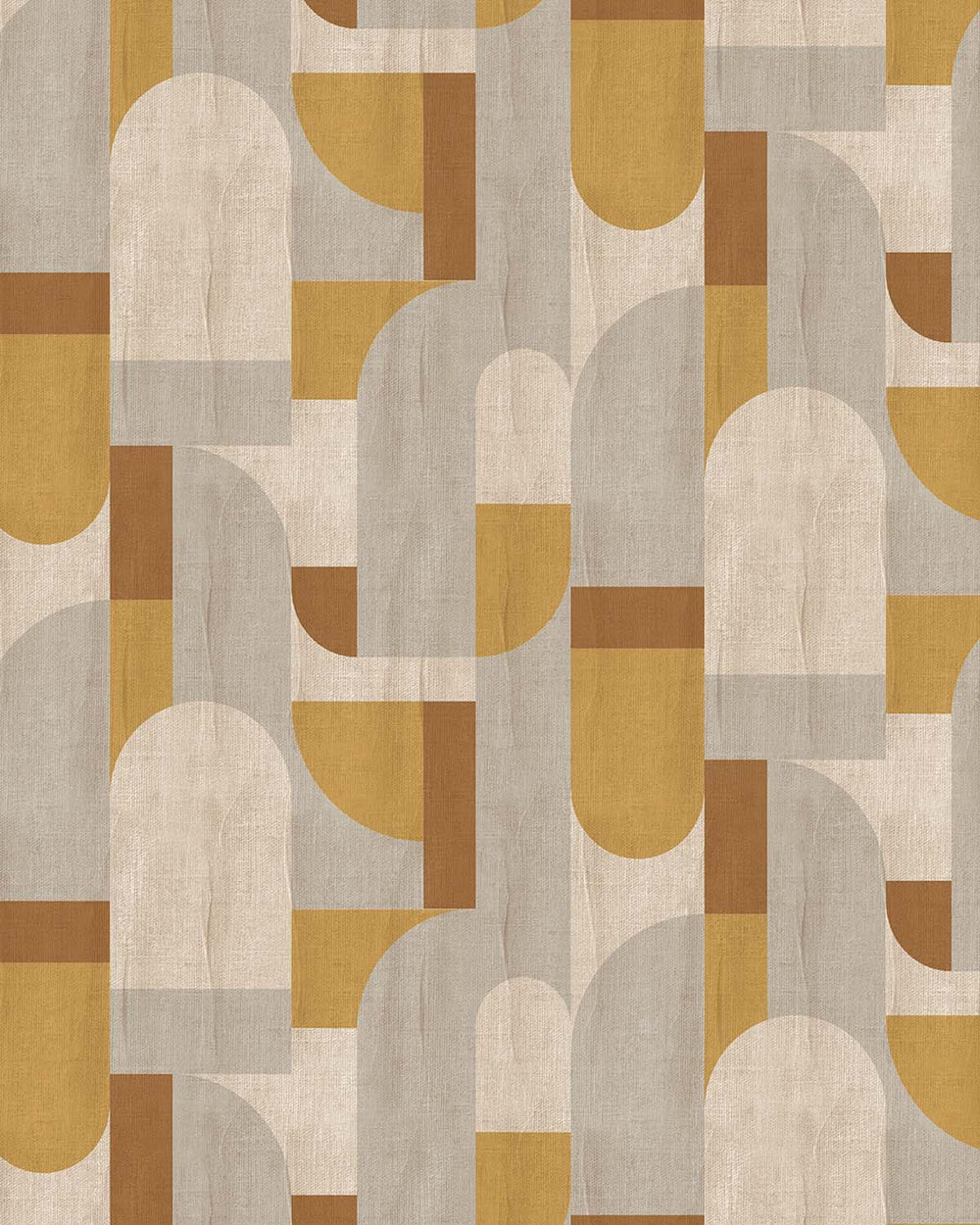 Amber Gold Bauhaus Abstract Curve Wallpaper Panels RM9356