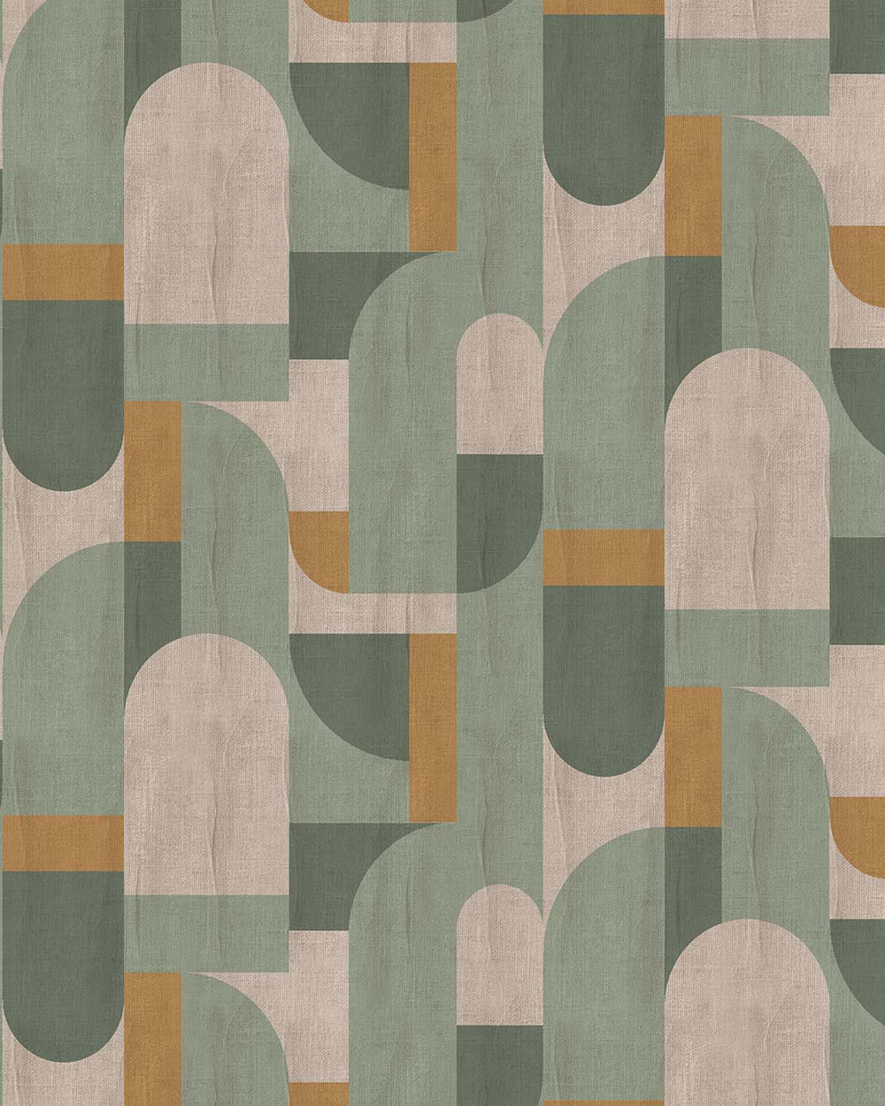 Bracken Green Bauhaus Abstract Curve Residential Mural RM9357