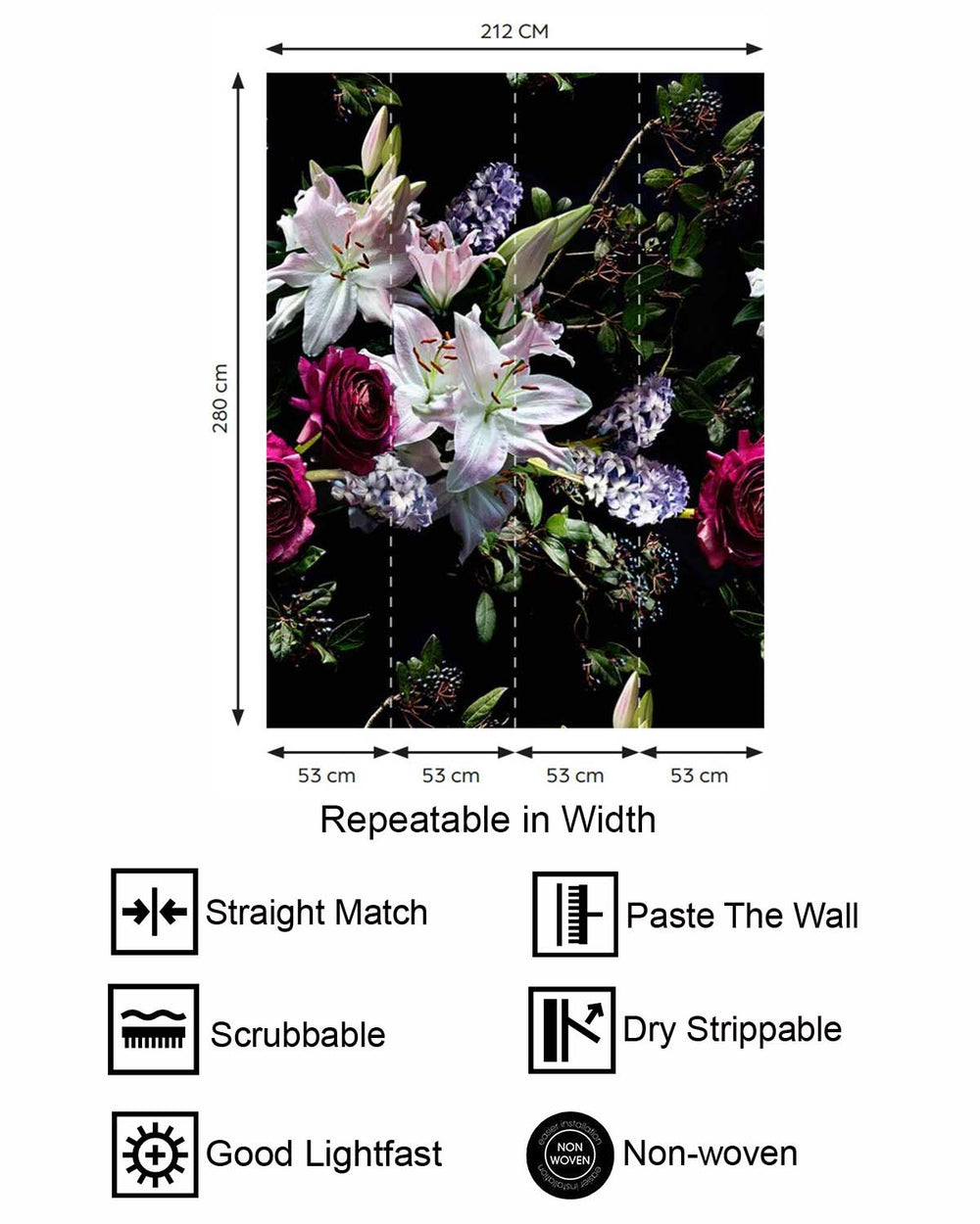Rum Riche Nocturnal Garden  Residential Mural RM9358
