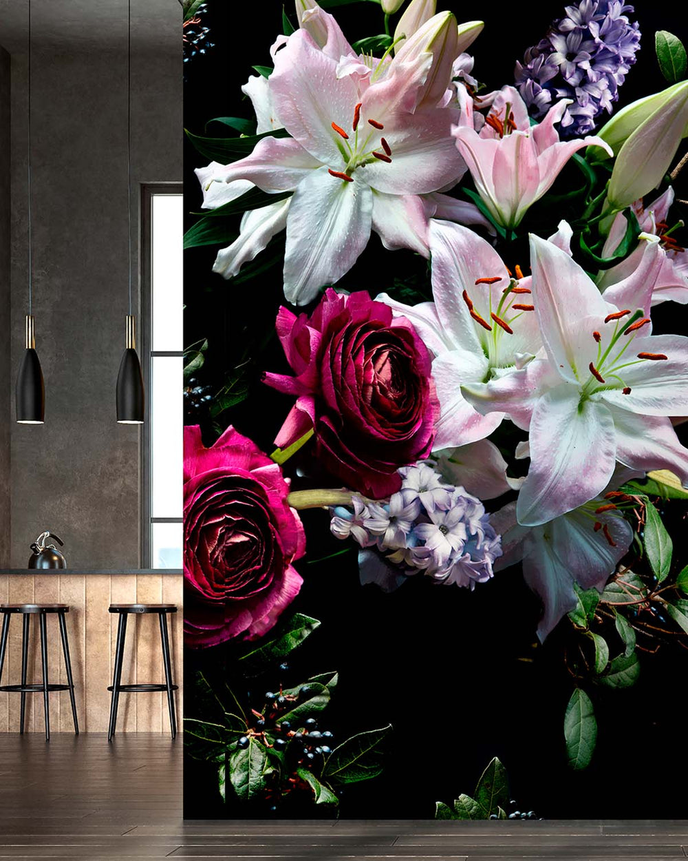 Rum Riche Nocturnal Garden  Residential Mural RM9358
