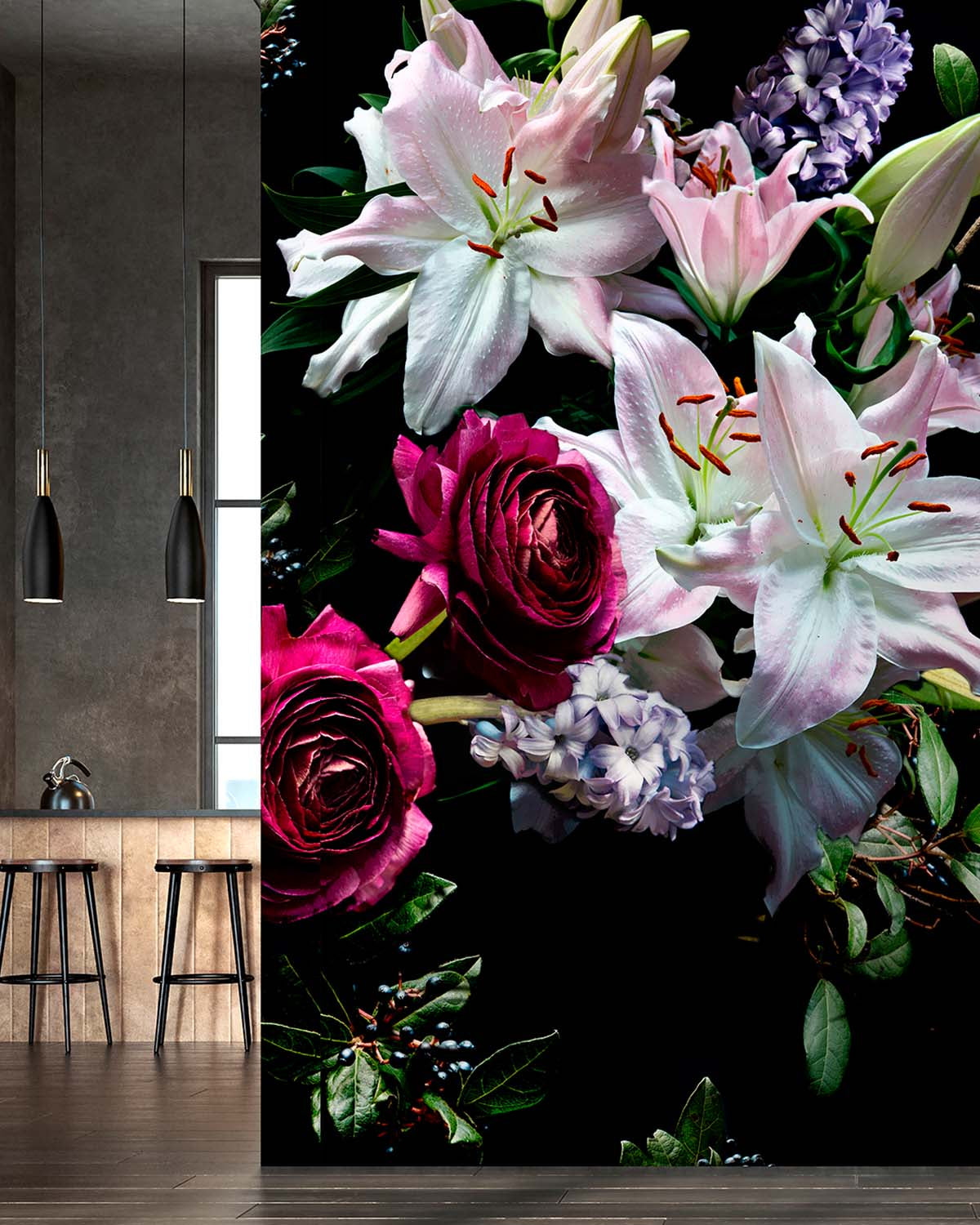 Rum Riche Nocturnal Garden  Wallpaper Panels RM9358