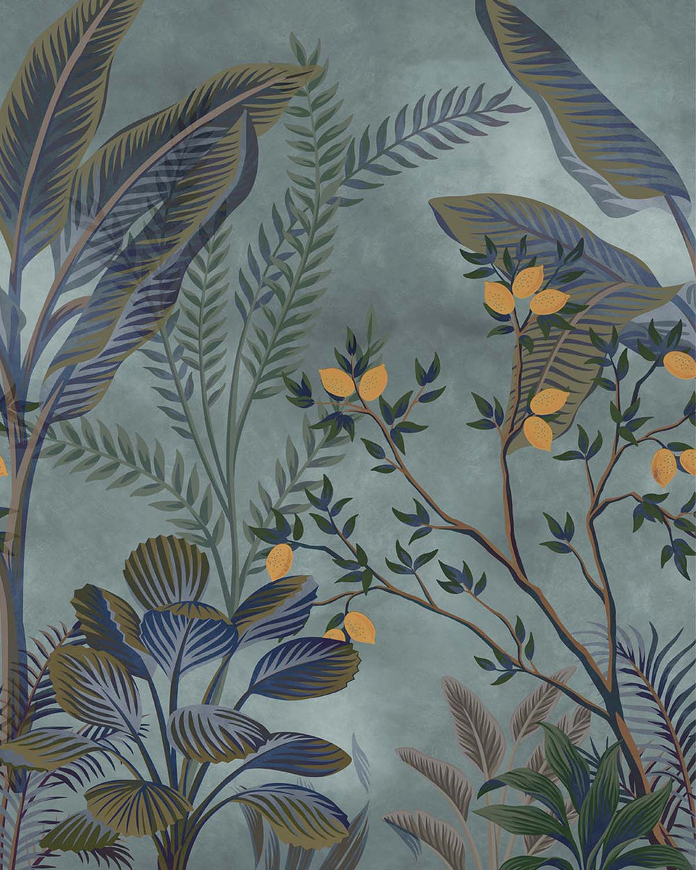 Harrow's Gate Misty Jungle Lemon Tree Residential Mural RM9360