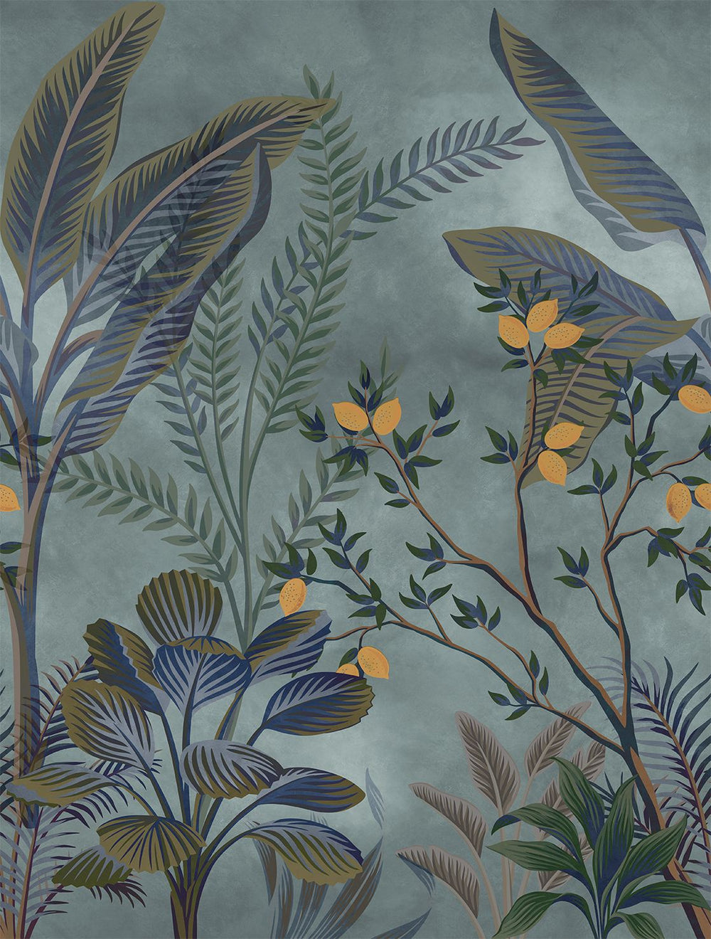 Harrow's Gate Misty Jungle Lemon Tree Residential Mural RM9360