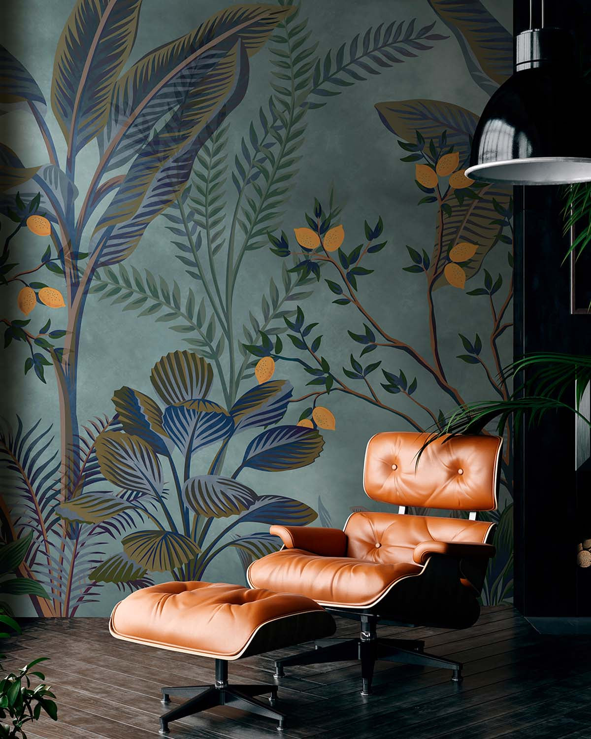 Harrow's Gate Misty Jungle Lemon Tree Wallpaper Panels RM9360