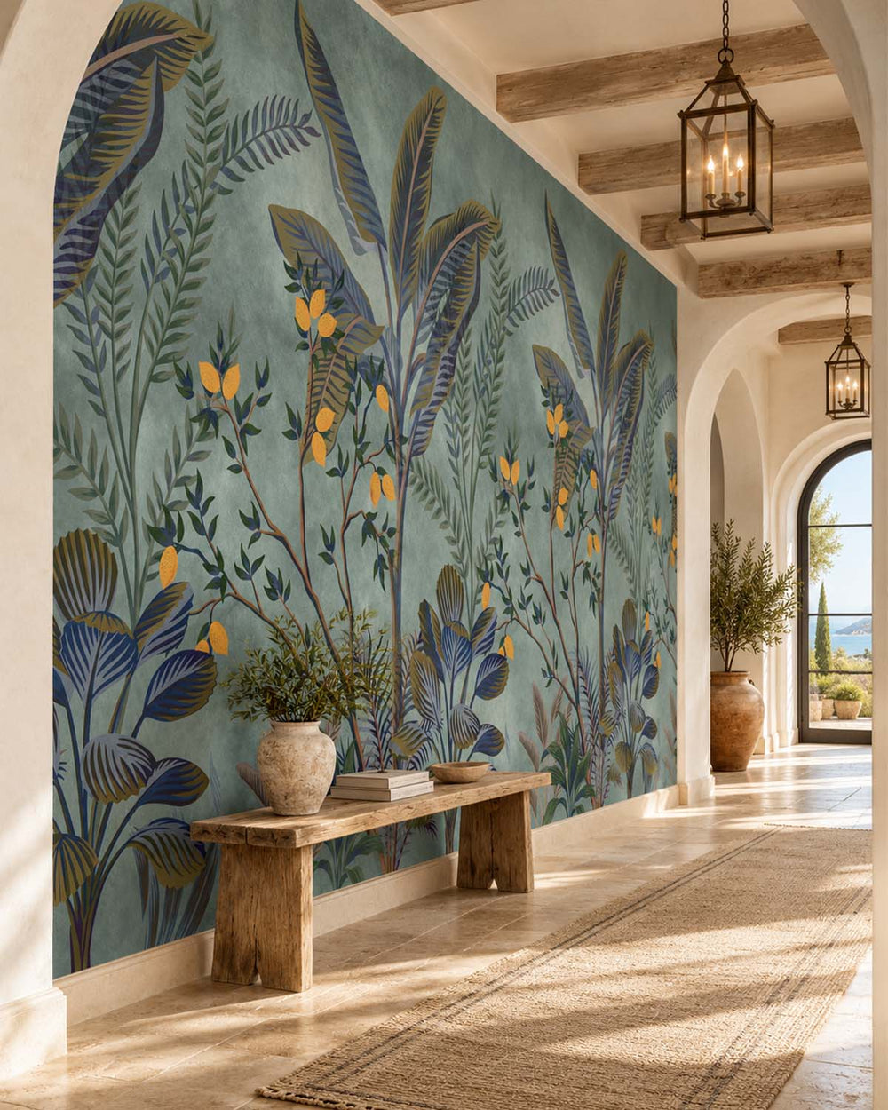 Harrow's Gate Misty Jungle Lemon Tree Residential Mural RM9360