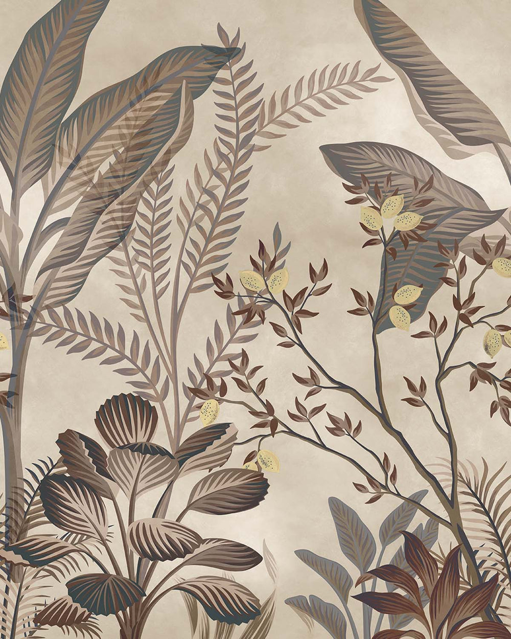 Trail Sand Misty Jungle Lemon Tree Residential Mural RM9362