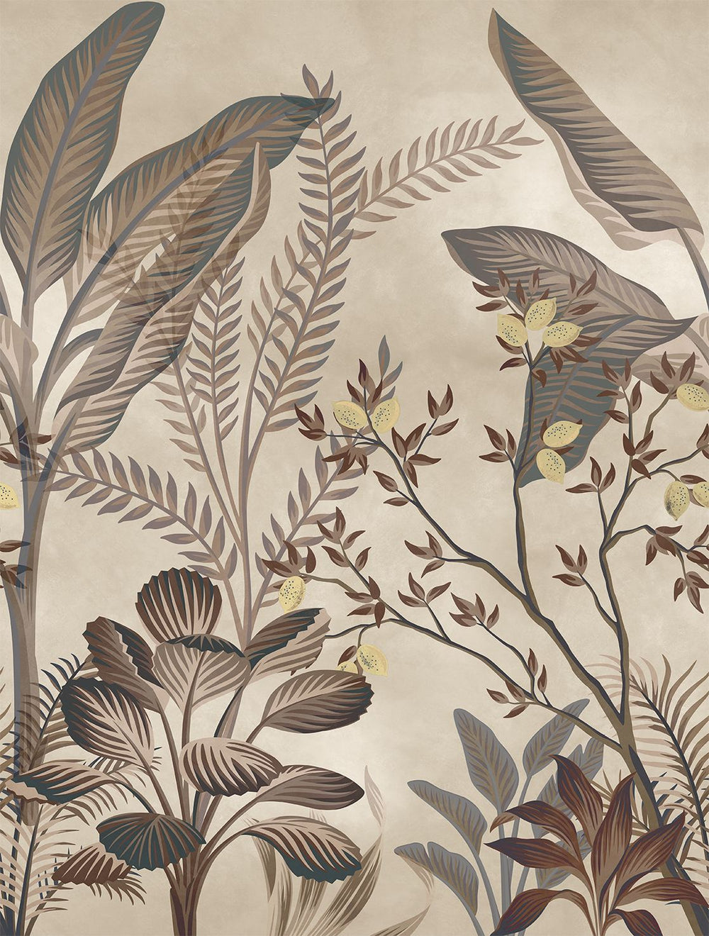 Trail Sand Misty Jungle Lemon Tree Residential Mural RM9362