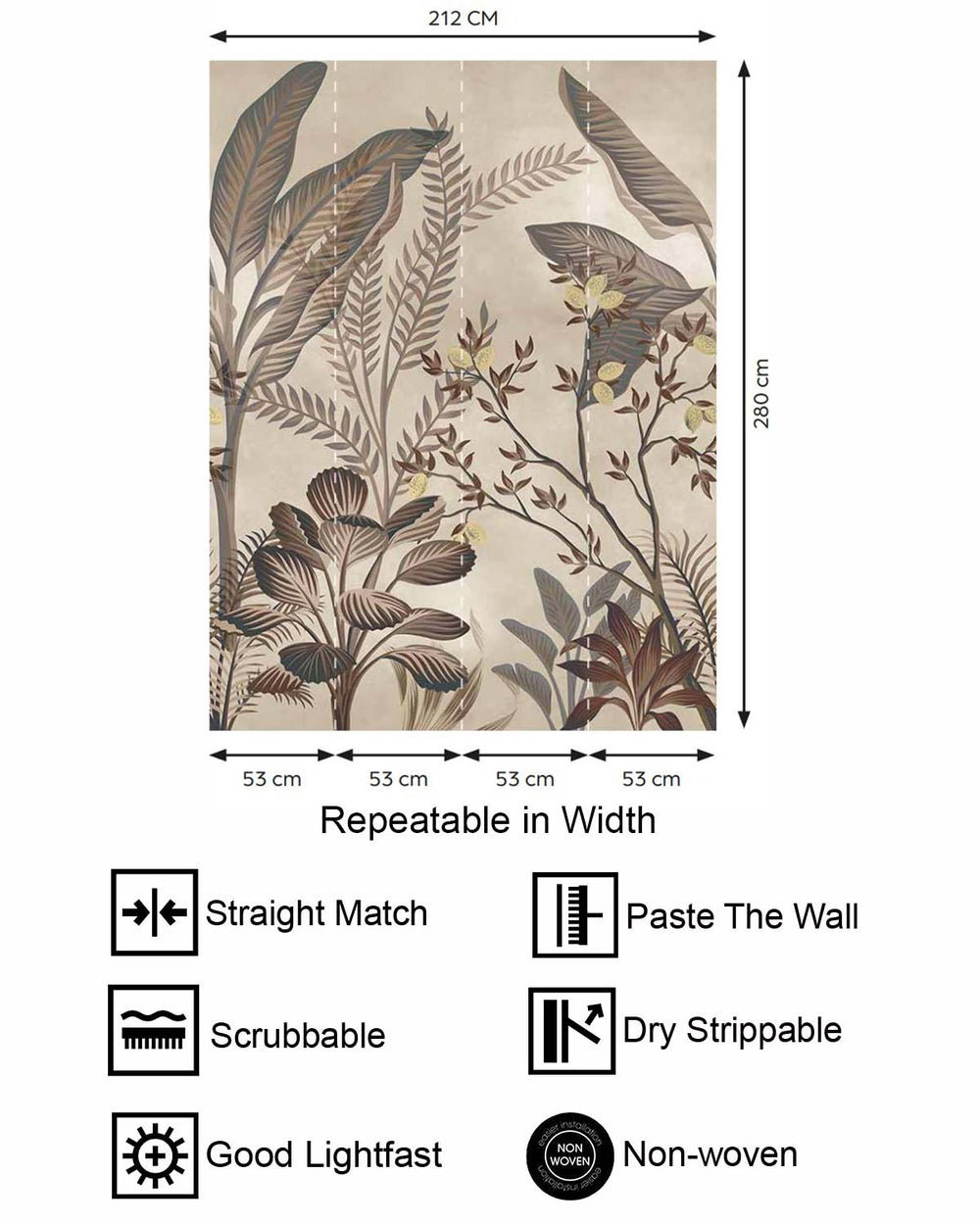 Trail Sand Misty Jungle Lemon Tree Residential Mural RM9362